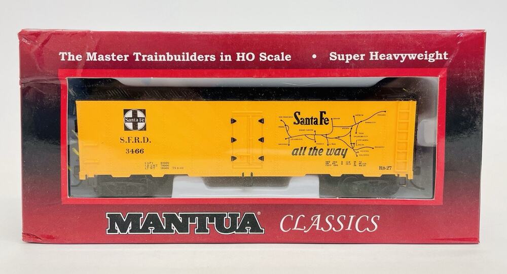 Mantua HO Santa Fe 41' Steel Refrigerator Car 733001 New
